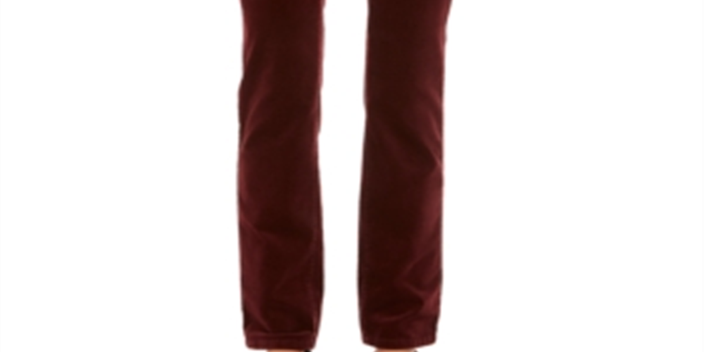 Charter Club Women's Velveteen Tummy Control Ankle Straight Jeans Red Size 6