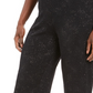 JM Collection Women's Metallic Textured Pull On Pants  Black Size Large
