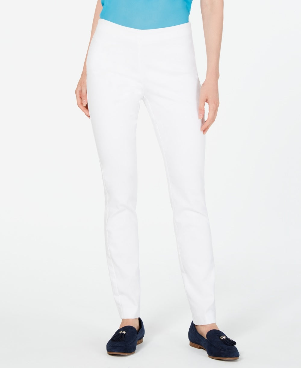 Charter Club Women's Chelsea Stretch Twill Pants  White Size 4