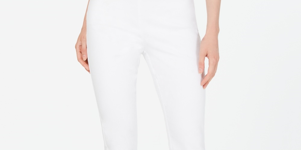 Charter Club Women's Chelsea Stretch Twill Pants  White Size 4