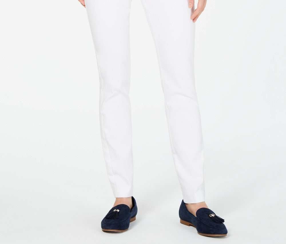Charter Club Women's Chelsea Stretch Twill Pants  White Size 4