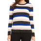 Charter Club Women's Striped Crewneck Sweater Blue Size Medium