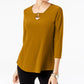 Alfani Women's Buckle Detail Tunic Gold Size -PS