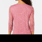 JM Collection Women's Animal Print Burnout Top Pink Size Petite Medium