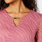JM Collection Women's Animal Print Burnout Top Pink Size Petite Medium