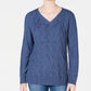Karen Scott Women's Basket Stitch Sweater Blue Size X-Small