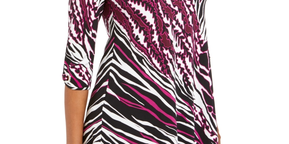 JM Collection Women's Cold Shoulder Grommet Tunic Pink Size Medium