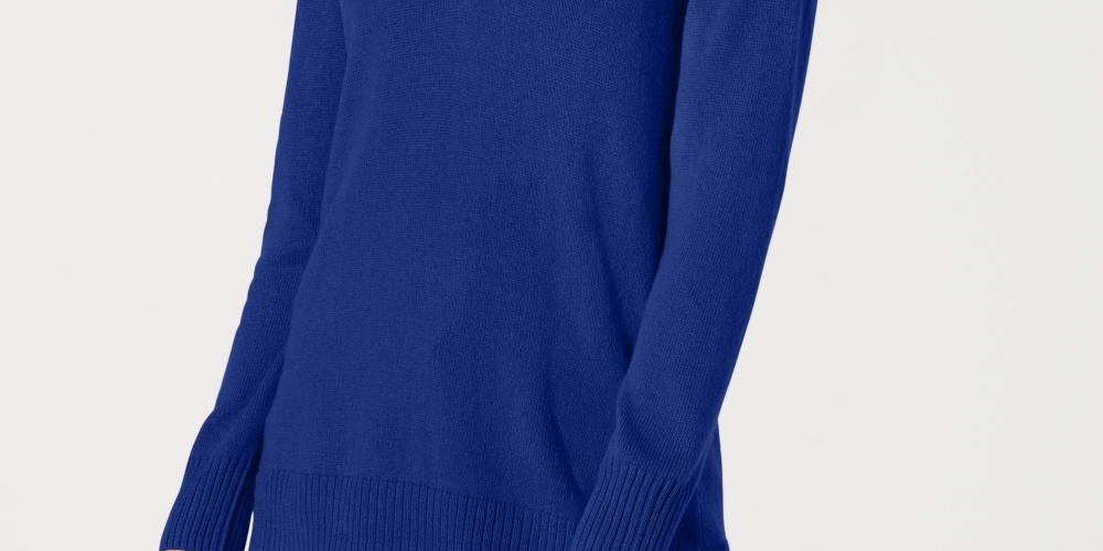 Karen Scott Women's V Neck Solid Sweater Blue Size X-Small