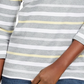 Karen Scott Women's Sport Striped 3/4 Sleeve Top  Yellow Size Small