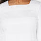 Karen Scott Women's Lace Square Neck 3/4 Sleeve Top White Size Petite L