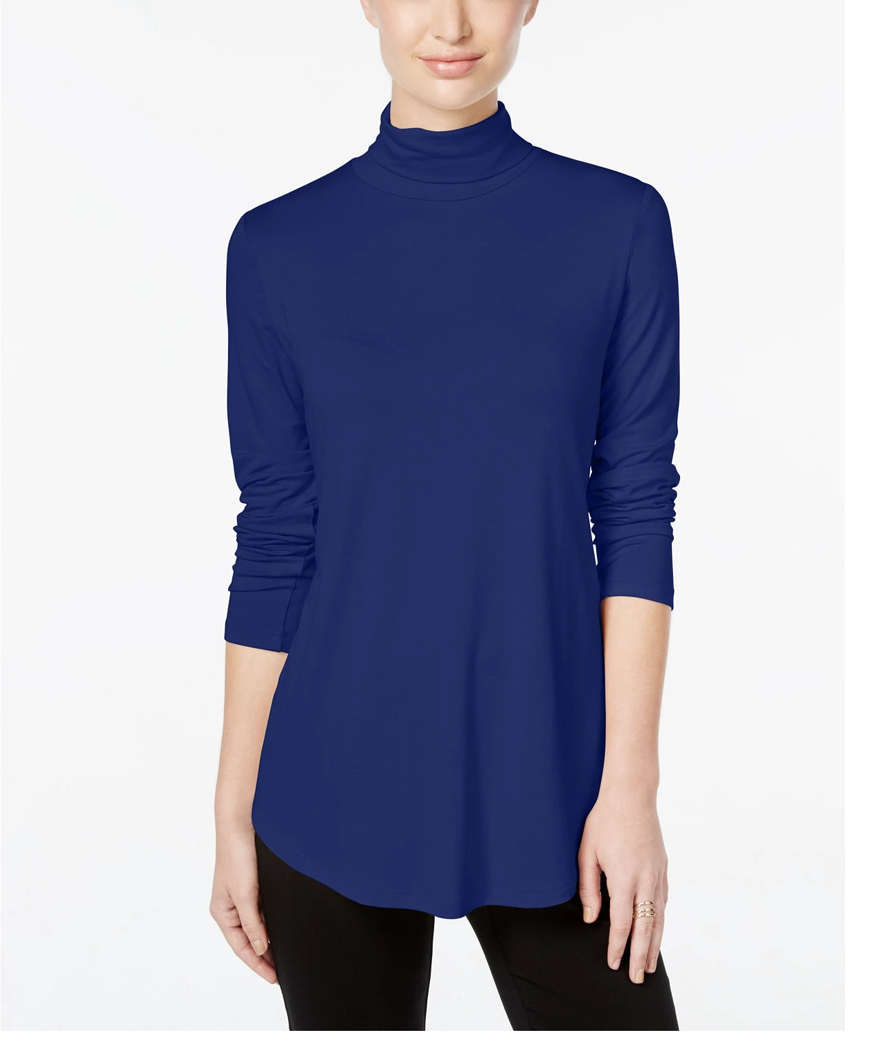 JM Collection Women's Turtleneck Top Blue Size X-Small