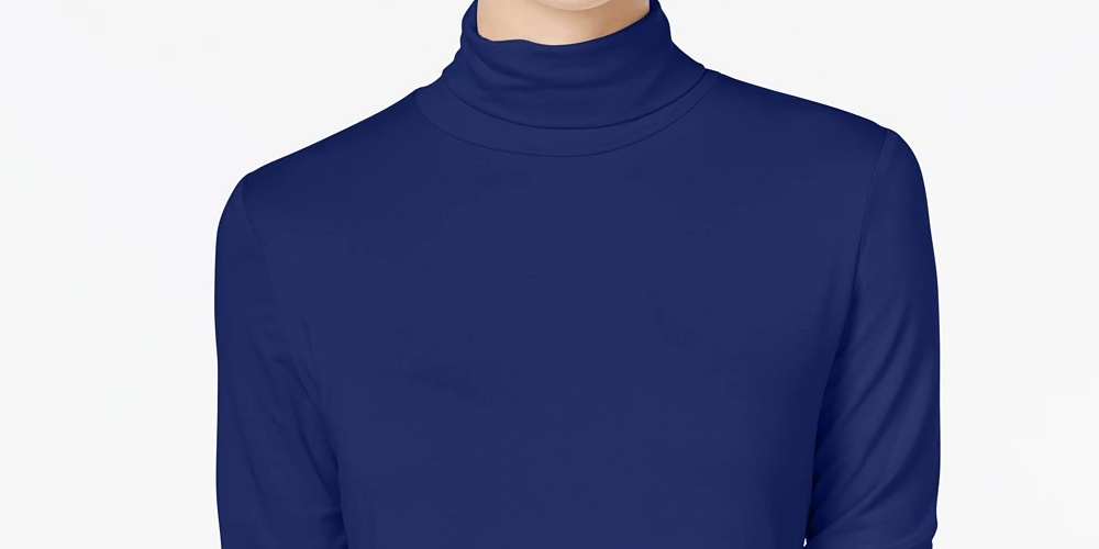 JM Collection Women's Turtleneck Top Blue Size X-Small