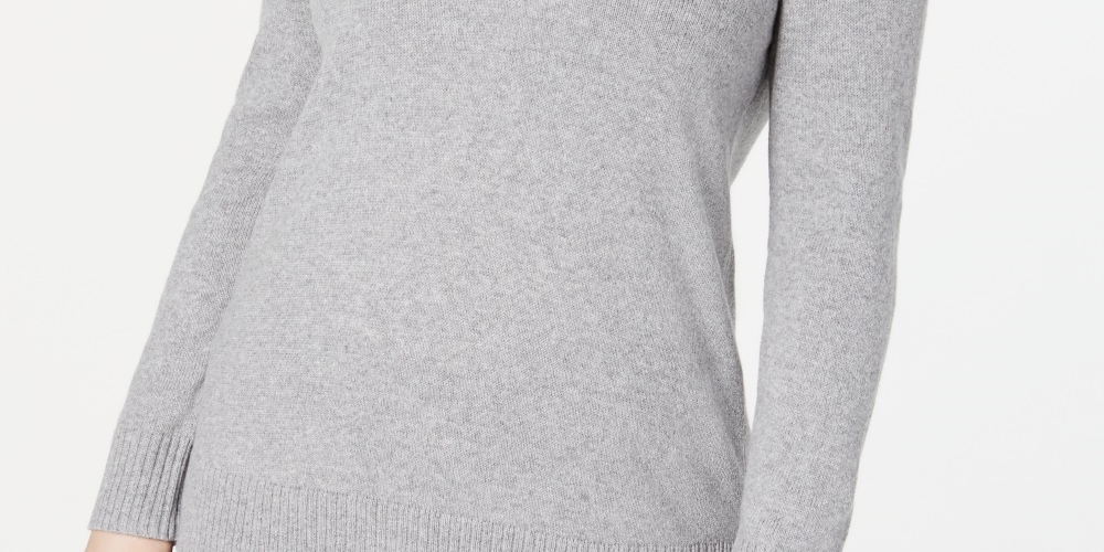 Karen Scott Women's V Neck Solid Sweater Gray Size X-Small