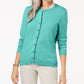 Karen Scott Women's Crew Neck Cardigan Blue Size Medium