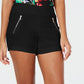 Thalia Sodi Women's Zip Pocket Shorts Black Size Medium