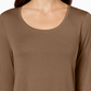 JM Collection Women's Scoop Neck Top In Brown Size X-Small
