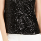 Calvin Klein Women's Sequin Mock Neck Keyhole Top Black Size Medium
