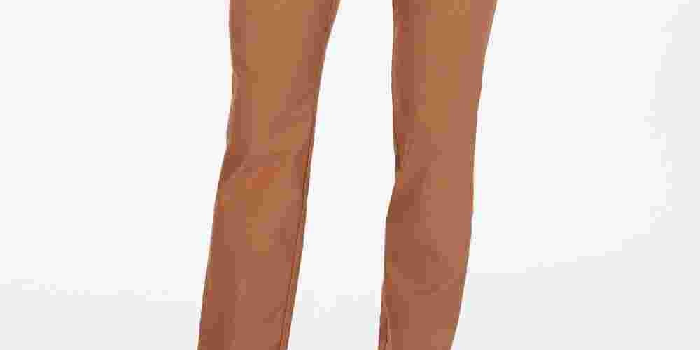 Charter Club Women's Cambridge Skinny Pull-On Tummy-Control Pants Brown Size 4