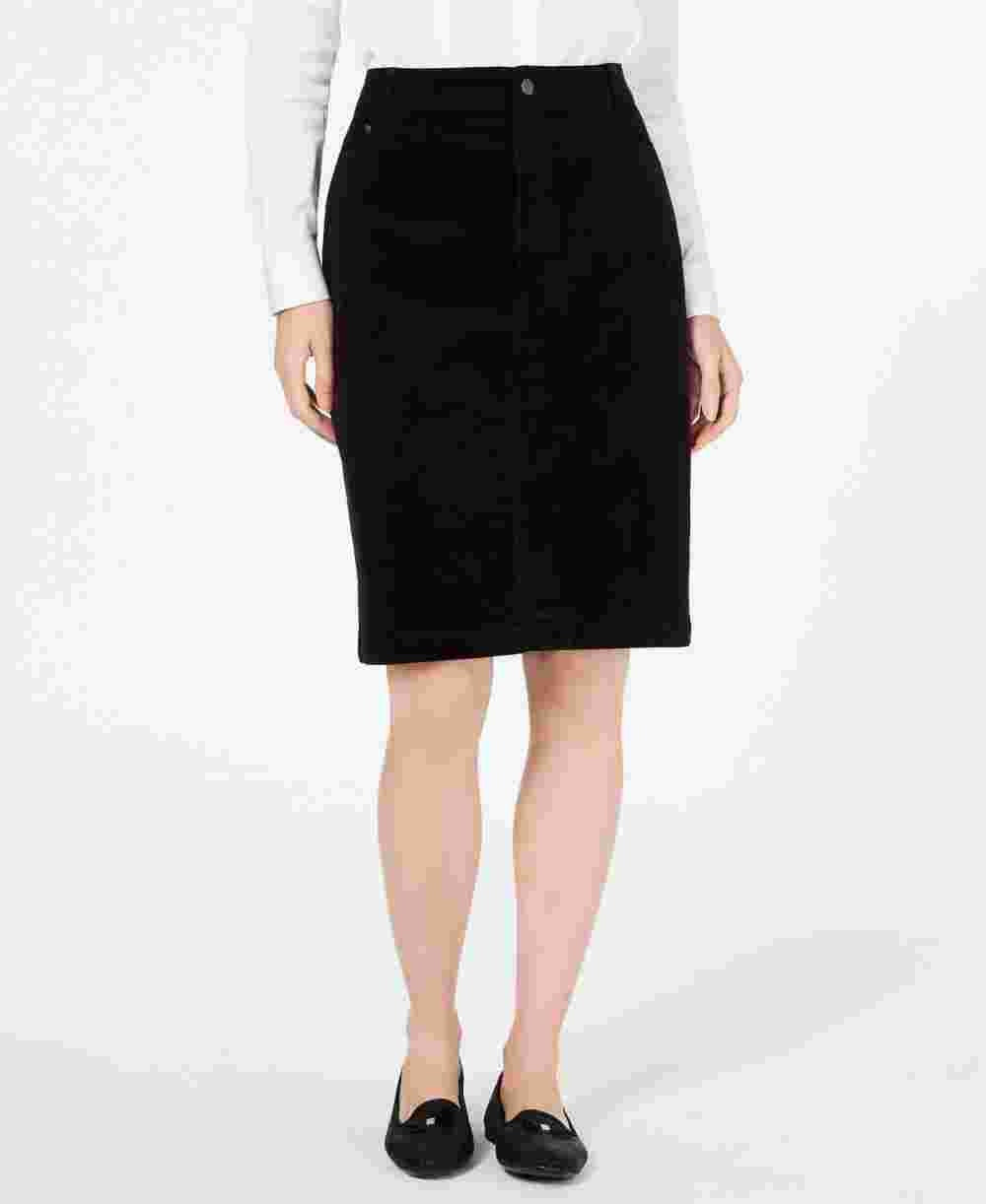 Charter Club Women's Black Solid Above The Knee Pencil Skirt Black Size 8 Petite