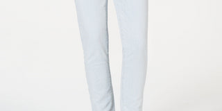 Charter Club Women's Striped Tummy Control Skinny Ankle Jeans Blue Size 8