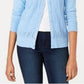 Charter Club Women's Pointelle Knit Cardigan Blue Size X-Large