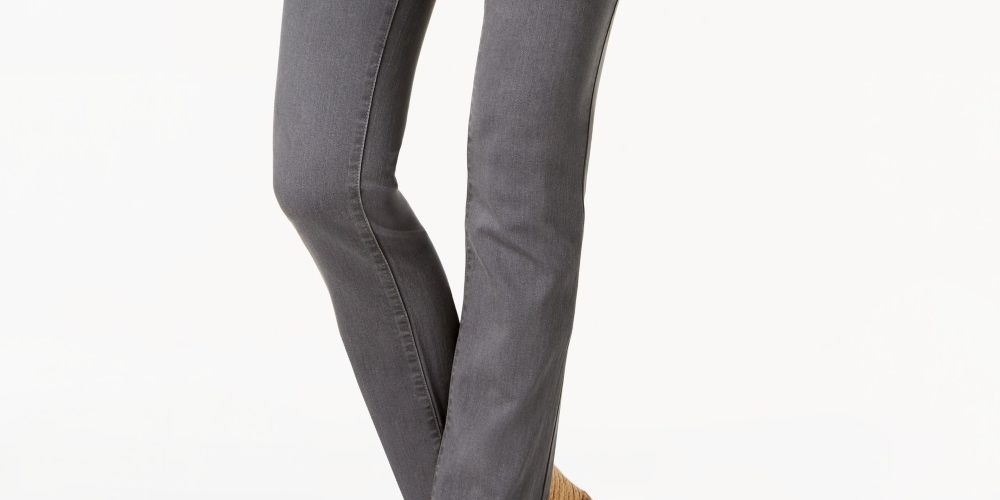 Charter Club Women's Lexington Straight Leg Jeans Gray Size 18