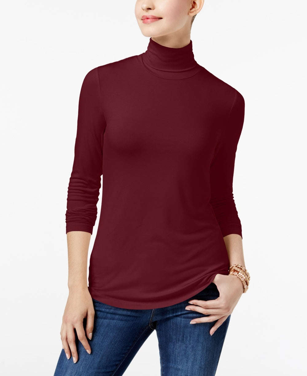 Maison Jules Women's Turtleneck Top Red Size X-Small