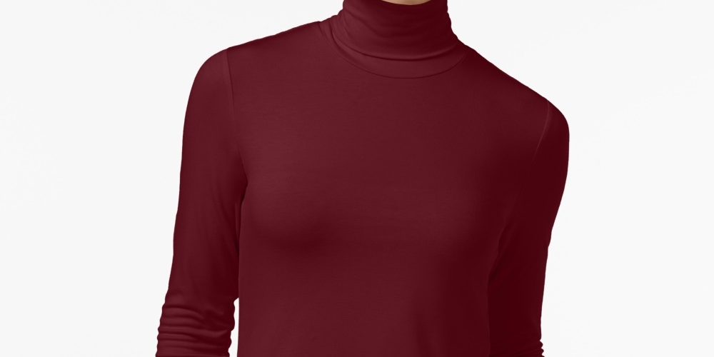Maison Jules Women's Turtleneck Top Red Size X-Small