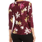 JM Collection Women's Printed Jacquard Top Purple Size XXL