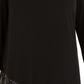 JM Collection Women's Sequined Hem Crossover Hem Top Black Size Small