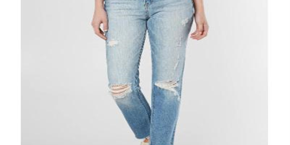 Hidden Jeans Women's Distressed High Waist Ankle Straight Leg Jeans Blue Size 27