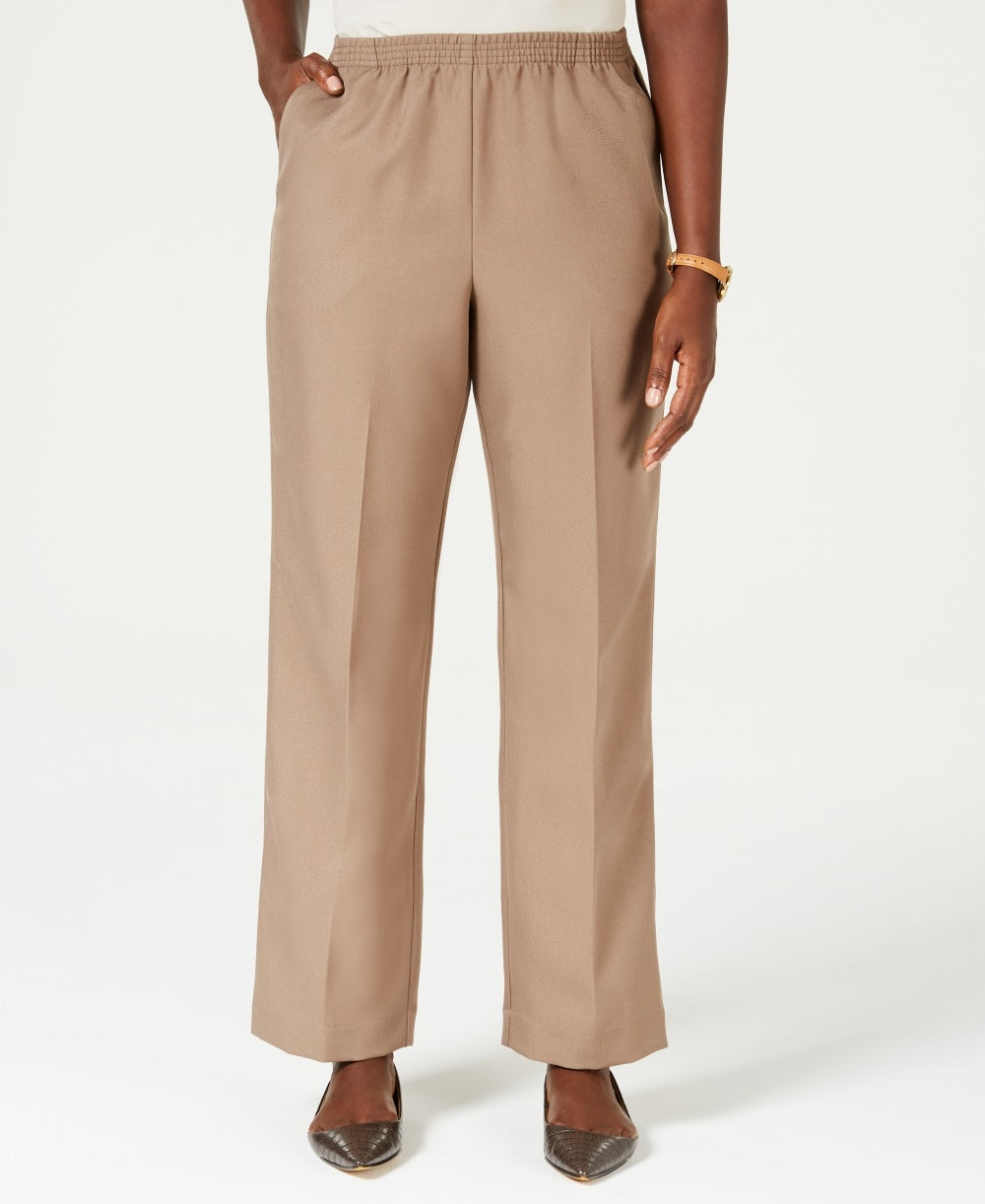 Karen Scott Women's Petite Pull-On Pants Brown PS