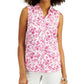 Charter Club Women's Toile Print Sleeveless Shirt Pink Size 6