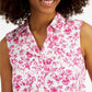 Charter Club Women's Toile Print Sleeveless Shirt Pink Size 6