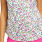 Charter Club Women's Floral Print Sleeveless Shirt White Size 6