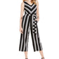 Charter Club Women's Striped Belted Jumpsuit Black Size XX-Large