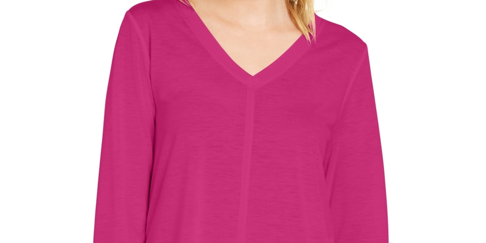 Style & Co Women's Seam Detail High Low Top Pink Size X-Small