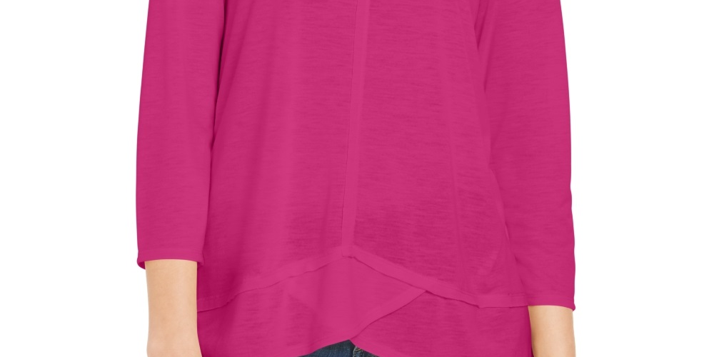 Style & Co Women's Seam Detail High Low Top Pink Size X-Small