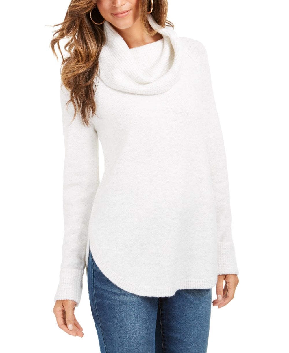 Style & Co Women's Petite Cowlneck Sweater  White Size PP