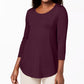 JM Collection Women's Scoop-Neck Top Wine Size Large