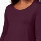 JM Collection Women's Scoop-Neck Top Wine Size Large