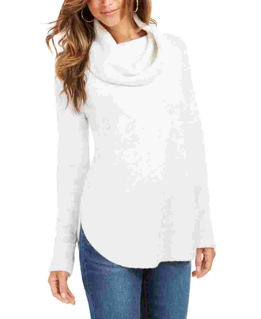 Style & Co Women's Petite Cowlneck Sweater Natural Size PS