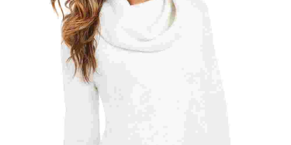 Style & Co Women's Petite Cowlneck Sweater Natural Size PS
