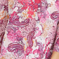 Charter Club Women's Linen Blend Embroidered Neck Printed Tunic Pink Size Medium