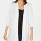 Karen Scott Women's Open Front Cardigan White Size PL