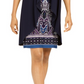 R & M Richards Women's Printed Necklace Dress & Draped Jacket Blue Size 6 Petite