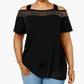 Belldini Women's Plus Size Cold Shoulder Top Black Size XX-Large