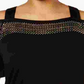 Belldini Women's Plus Size Cold Shoulder Top Black Size XX-Large