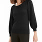 Maison Jules Women's Puff Sleeve Sweater Black Size X-Small
