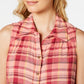 Style & Co Women's Plaid Sleeveless Top Pink Size Medium